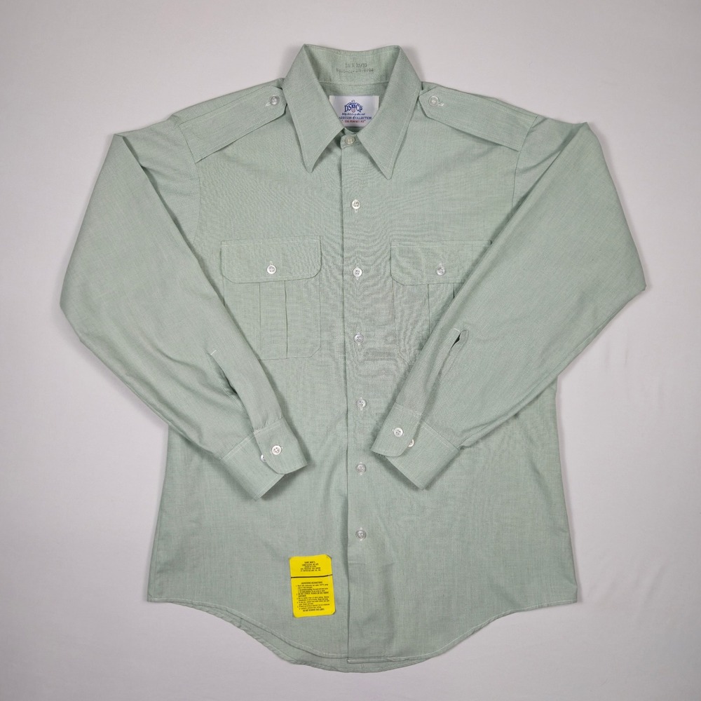 Vintage DSCP Garrison Collection Men's 16x32/33 Green Military Uniform Shirt